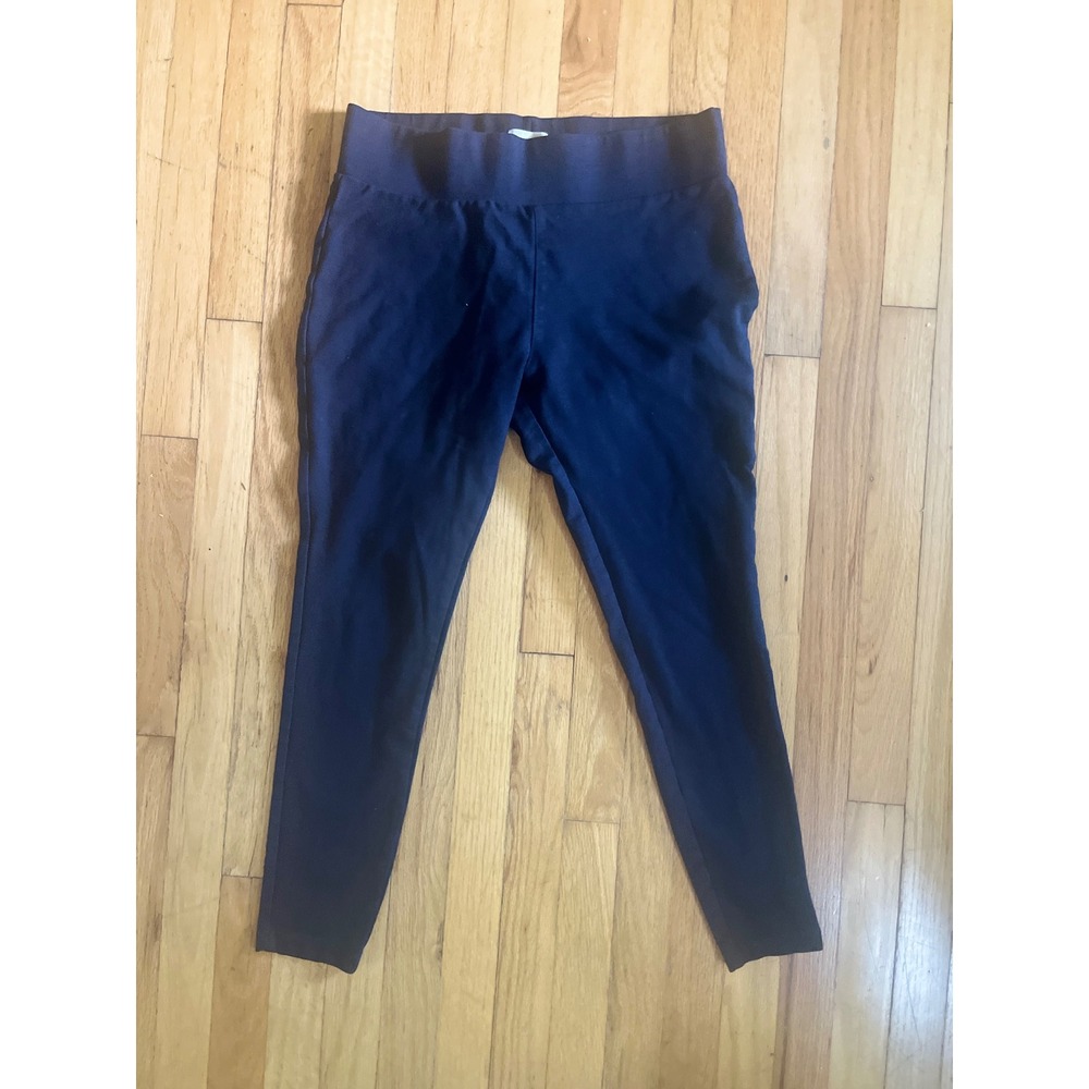Matty M Womens Navy Blue High Rise Pull On Leggings Pants Size Large - Picture 1 of 4